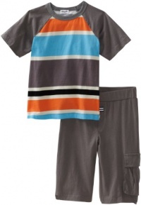Splendid Littles Boys 2-7 Toddler Block Stripe Crew Neck Shirt And Short, Surf Board/Grey, 2T Splendid Littles Boys 2-7 Toddler Block Stripe Crew Neck Shirt And Short, Surf Board/Grey, 2T