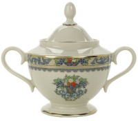 Lenox Autumn Gold-Banded Fine China Sugar Bowl with Lid Lenox Autumn Gold-Banded Fine China Sugar Bowl with Lid