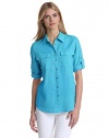 Chaus Women's Utility Roll Tab Shirt