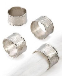 Kemp & Beatley Napkin Rings, Silver Metal, Set of 4 Kemp & Beatley Napkin Rings, Silver Metal, Set of 4
