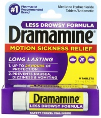 Dramamine Motion Sickness Relief Less Drowsey Formula, 8 Count