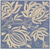 Safavieh CY2961-3103 Courtyard Collection 6-Feet 7-Inch Antigua Indoor/Outdoor Square Area Rug, Blue and Natural Safavieh CY2961-3103 Courtyard Collection 6-Feet 7-Inch Antigua Indoor/Outdoor Square Area Rug, Blue and Natural