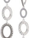 Judith Jack Silver Halo Sterling Silver and Marcasite Hammered Triple Drop Earrings