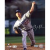 MLB Clayton Kershaw Grey Jersey Pitching Vertical Autographed 8-by-10-Inch Photograph