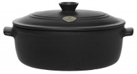 Emile Henry Flame Top 6.3-Quart Oval Oven, Black