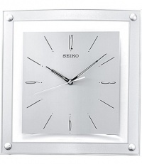 Seiko Wall Clock Quiet Sweep Second Hand Clock Silver-Tone Metallic Case Seiko Wall Clock Quiet Sweep Second Hand Clock Silver-Tone Metallic Case