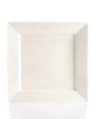Martha Stewart Collection epitomizes casual elegance with the contemporary lines and versatile whites of the square plates from Avenue Square dinnerware. This dinner plate has a glossy finish that blankets the smooth porcelain from corner to corner for anytime, everyday enjoyment. Martha Stewart Collection epitomizes casual elegance with the contemporary lines and versatile whites of the square plates from Avenue Square dinnerware. This dinner plate has a glossy finish that blankets the smooth porcelain from corner to corner for anytime, everyday enjoyment.