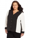 Calvin Klein Women's Plus-Size Colorblocked Crew Neck Top