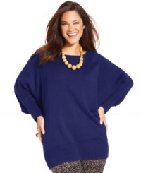 Cozy style just got chicer with this slouchy plus size sweater from Style&co. A longer tunic length means it's a great match with leggings. Cozy style just got chicer with this slouchy plus size sweater from Style&co. A longer tunic length means it's a great match with leggings.