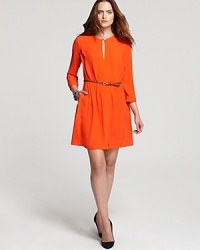 A wardrobe essential, this effortless Juicy Couture dress flaunts an easy silhouette and flattering belted waist for chic style sense at any hour of the day. A wardrobe essential, this effortless Juicy Couture dress flaunts an easy silhouette and flattering belted waist for chic style sense at any hour of the day.