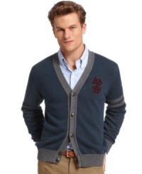 Button up your book-smart style with this Izod cardigan sweater. Button up your book-smart style with this Izod cardigan sweater.