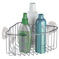 InterDesign Power Lock Reo Corner Basket, Stainless Steel InterDesign Power Lock Reo Corner Basket, Stainless Steel