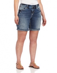 Silver Jeans Juniors Plus-Size Mckenzie Flap Short Silver Jeans Juniors Plus-Size Mckenzie Flap Short