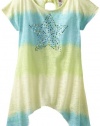 Beautees Girls 7-16 Star Sharkbite Hem Top, Turquoise, Large