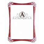 Beautiful large Elegant Italian Picture Frame Burgundy Red Embellished with Swarovski Crystals and Clear optical Glass.