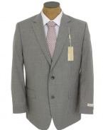 Michael Kors Mens Light Gray Pinstripe Wool Suit