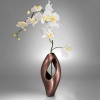 Nambe Pebble Twist Bud Vase with Orchid