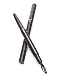 The eyebrow pencil gives natural shading and shape to brows. Draws both broad and fine lines to follow the natural flow of hair. The brush smoothes the brows into place and blends colors naturally. Cartridge and holder sold separately. 