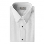 Tuxedo Shirt- White 1/4 Pleat Laydown Collar