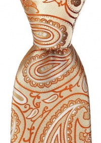 Scott Allan Men's Paisley Necktie - Orange and Blue Scott Allan Men's Paisley Necktie - Orange and Blue