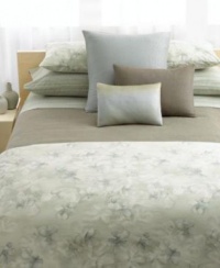 Calvin Klein Home Bedding, Mercury Flower Queen Flat Sheet, Solar