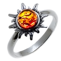 Certified Genuine Honey Amber and Sterling Silver Flaming Sun Ring, Sizes 5,6,7,8,9,10,11,18 Certified Genuine Honey Amber and Sterling Silver Flaming Sun Ring, Sizes 5,6,7,8,9,10,11,18