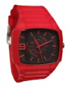 Diesel Men's DZ1351 Bright Red Color Domination Analog Black Dial Watch