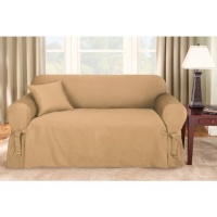 Sure Fit Logan 1-Piece Ties Sofa Slipcover, Dark Green Sure Fit Logan 1-Piece Ties Sofa Slipcover, Dark Green