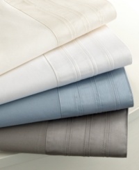 Smooth and soft, this sheet set is perfect for everyday use, featuring luxe 600-thread count cotton sateen and a decorative tonal embellishment along the hem. An array of hues coordinate with any bedroom decor. Smooth and soft, this sheet set is perfect for everyday use, featuring luxe 600-thread count cotton sateen and a decorative tonal embellishment along the hem. An array of hues coordinate with any bedroom decor.