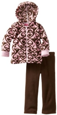 Young Hearts Baby-Girls Infant 2 Piece Heart Printed Polar Fleece Jacket Set