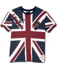 A British invasion of your casual style. This Union Jack Rolling Stones t-shirt is ready to amp up your look. A British invasion of your casual style. This Union Jack Rolling Stones t-shirt is ready to amp up your look.