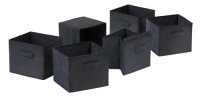 Winsome Capri Set of 6 Foldable Fabric Baskets, Black Winsome Capri Set of 6 Foldable Fabric Baskets, Black