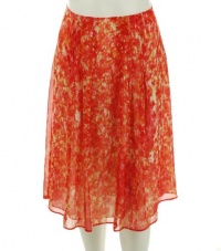 Jones New York Collection Pleated Flare Skirt New Coral Multi 2P Jones New York Collection Pleated Flare Skirt New Coral Multi 2P