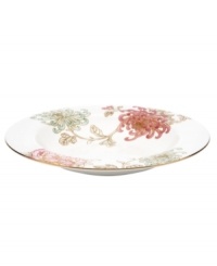 Perennial favorite. Beautiful vintage blooms on the gold-banded Painted Camellia rim soup bowl grace your table with the dramatic, yet refined, elegance of Marchesa by Lenox.