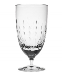 Refresh your formal table with the stylized petal cuts and refined whimsy of Modern Love stemware by Monique Lhuillier for Royal Doulton. This lead-free crystal iced beverage glass combines a sleek bell shape and simple stem with convenient dishwasher-safe durability. Refresh your formal table with the stylized petal cuts and refined whimsy of Modern Love stemware by Monique Lhuillier for Royal Doulton. This lead-free crystal iced beverage glass combines a sleek bell shape and simple stem with convenient dishwasher-safe durability.