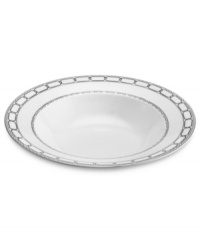 Watch a striking table take shape with the Calista vegetable bowl from Mikasa. Geometric patterns in sumptuous platinum lend bold style and variety to contemporary white porcelain. Watch a striking table take shape with the Calista vegetable bowl from Mikasa. Geometric patterns in sumptuous platinum lend bold style and variety to contemporary white porcelain.