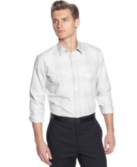 Because one can never have enough plaid shirts, add this Calvin Klein plaid shirt to your collection. Because one can never have enough plaid shirts, add this Calvin Klein plaid shirt to your collection.