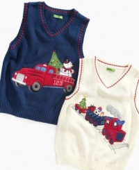 Spread some Christmas cheer with these colorful seasonal vests from Greendog. Spread some Christmas cheer with these colorful seasonal vests from Greendog.