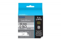 Epson LabelWorks Metallic LC Tape Cartridge ~1/2-Inch Black on Silver (LC-4SBM9)