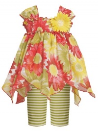 Bonnie Baby-Girls Newborn Floral Hankerchief Hem Legging Set Bonnie Baby-Girls Newborn Floral Hankerchief Hem Legging Set