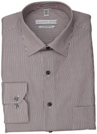 Geoffrey Beene Men's Red and White Striped Dress Shirt Geoffrey Beene Men's Red and White Striped Dress Shirt
