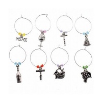 8 Wine Glass Charms, Wine Party Theme 8 Wine Glass Charms, Wine Party Theme