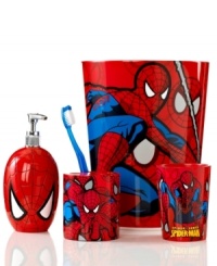 If there's trouble looming, Spiderman's always there to save the day! Your kids will have extra fun in the bathroom and feel like real life superheros with this Spiderman Sense toothbrush holder from Marvel, featuring Spiderman designs in classic red and blue colors. If there's trouble looming, Spiderman's always there to save the day! Your kids will have extra fun in the bathroom and feel like real life superheros with this Spiderman Sense toothbrush holder from Marvel, featuring Spiderman designs in classic red and blue colors.