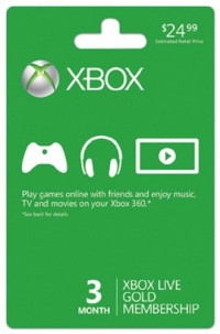 Xbox LIVE 3 Month Gold Membership Xbox LIVE 3 Month Gold Membership