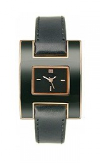 Tommy Hilfiger  Women's 1781154 Fashion Black Enamel and Rose Gold  Watch