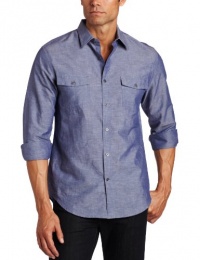 Perry Ellis Men's Long Sleeve Lim Fit Solid Slub Shirt Perry Ellis Men's Long Sleeve Lim Fit Solid Slub Shirt