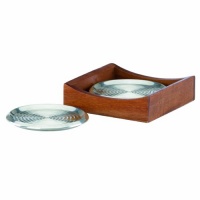 Dansk Classic Fjord Metal Coasters in Tray, Set of 4 Dansk Classic Fjord Metal Coasters in Tray, Set of 4