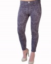 J Brand Jeans Mid Rise 835 Plum Baroque Print Capri SIZE: 29