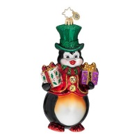 Christopher Radko Mr. Penguin's Presents Christmas Ornament Christopher Radko Mr. Penguin's Presents Christmas Ornament