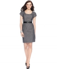 AGB updated a classic petite sheath silhouette with a modern belted waist. Gathering at the neckline adds an elegant flourish at a price that can't be beat. AGB updated a classic petite sheath silhouette with a modern belted waist. Gathering at the neckline adds an elegant flourish at a price that can't be beat.